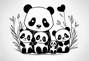 cute panda family tattoo idea