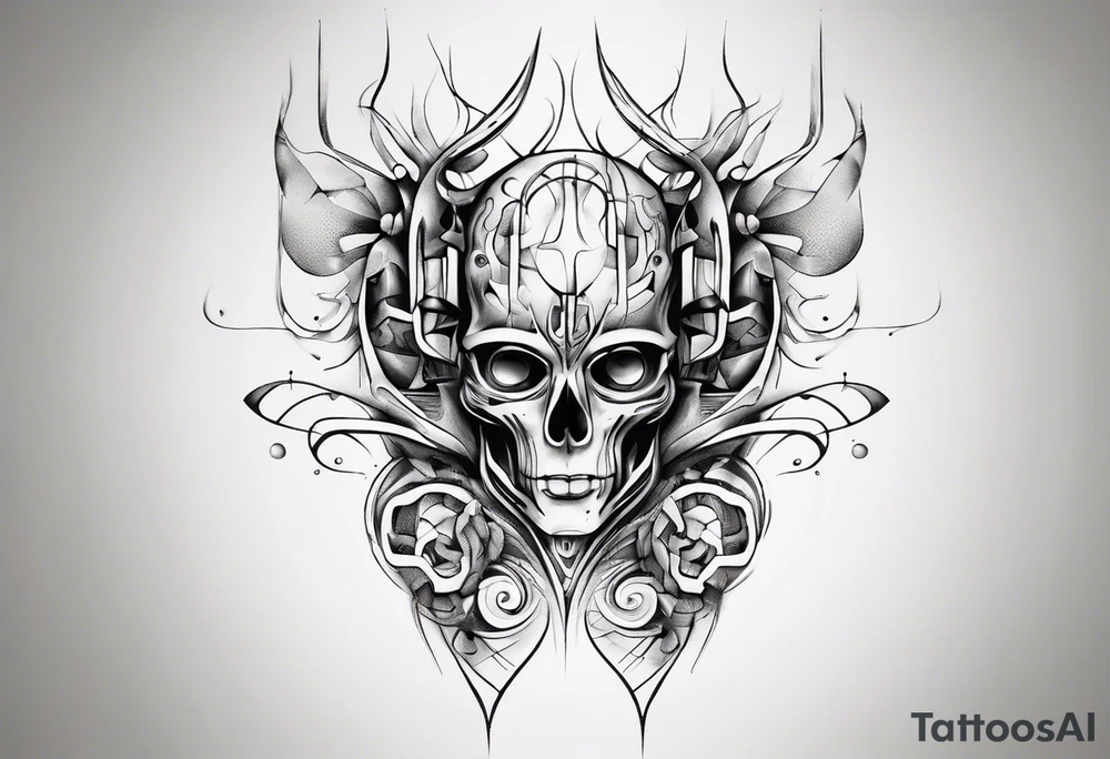 abstract tattoo on the hand tattoo idea