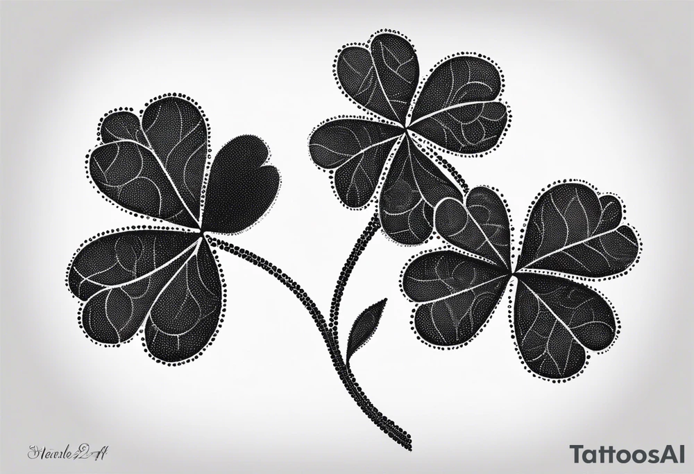 fine line three leaf clover tattoo idea