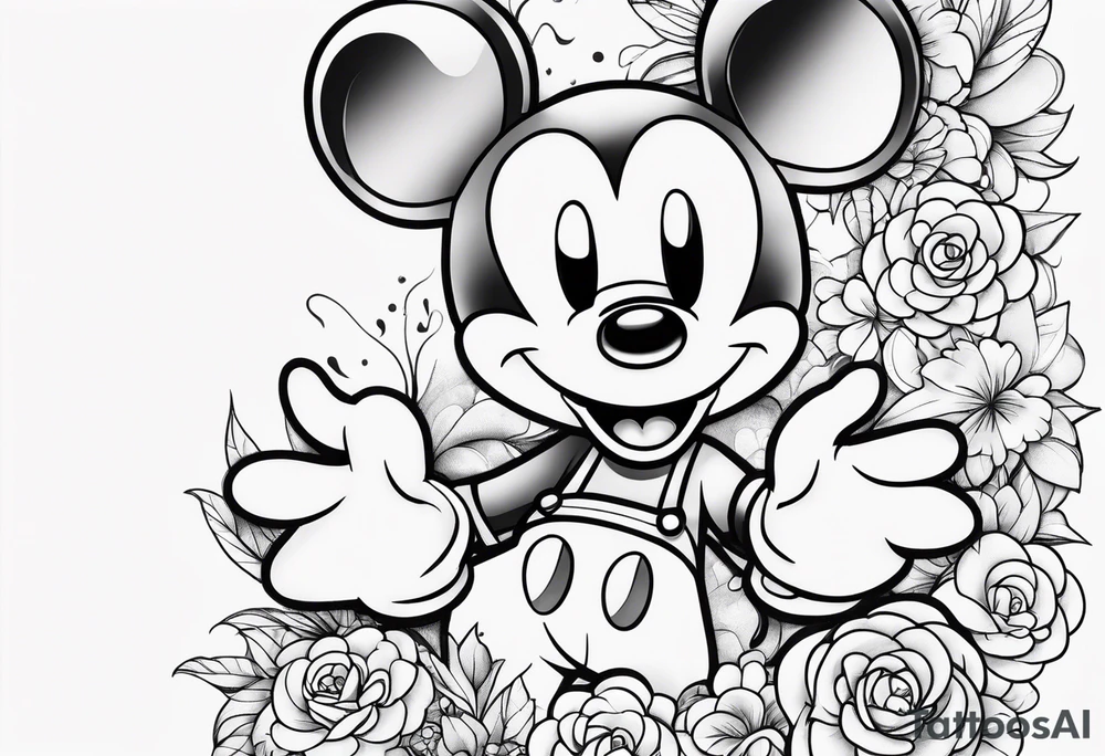 mickey mouse and my melody tattoo idea