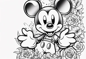 mickey mouse and my melody tattoo idea