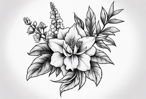 Larkspur with a bow tattoo idea