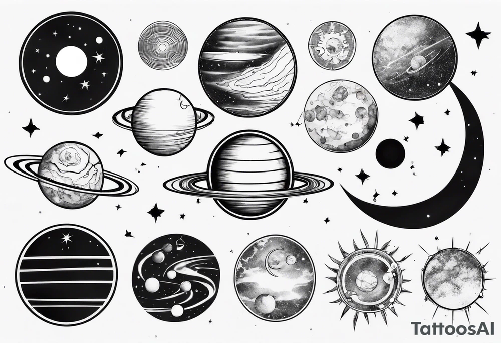 solar system tattoo idea