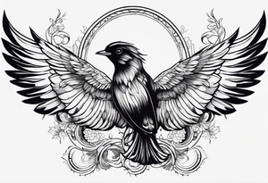 birds with wings flaired on my ribs tattoo idea