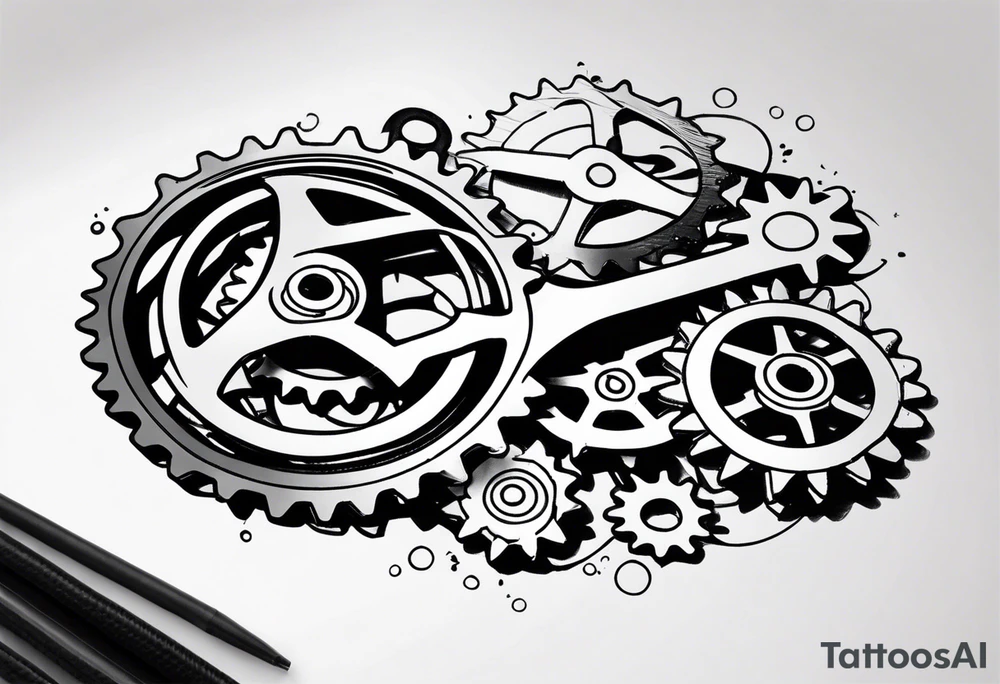 bicycle chain and gears wrist tattoo idea