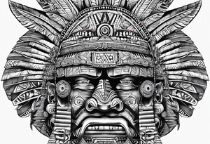 toroids, pyramids, Aztec teaky mask, native american tattoo idea