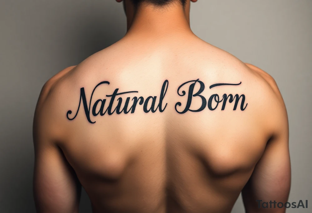 Using the words "Natural Born Talent" create a unique and rare tattoo tattoo idea