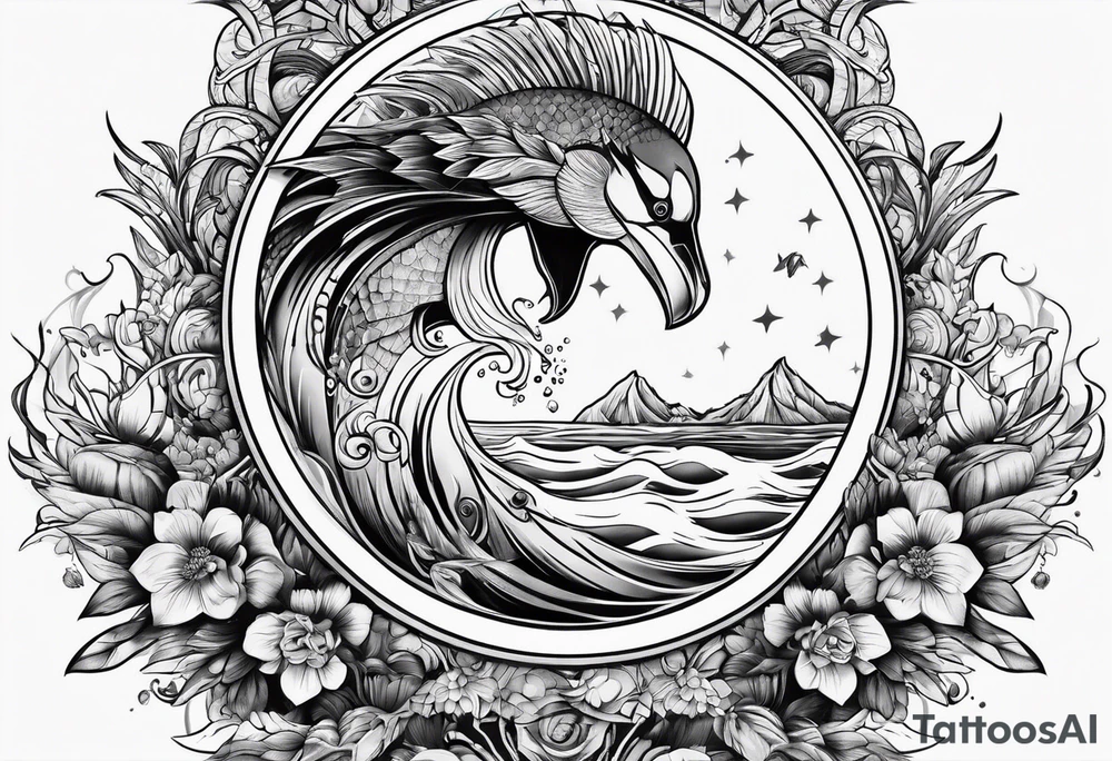 Serpend im meer tattoo idea