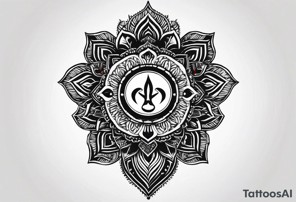 Tattoo ਨਿਰਭਉ ਨਿਰਵੈਰ written in Gurmukhi written text. Less detail tattoo idea
