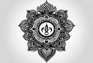 Tattoo ਨਿਰਭਉ ਨਿਰਵੈਰ written in Gurmukhi written text. Less detail tattoo idea