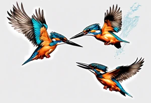 kingfisher taking flight tattoo idea