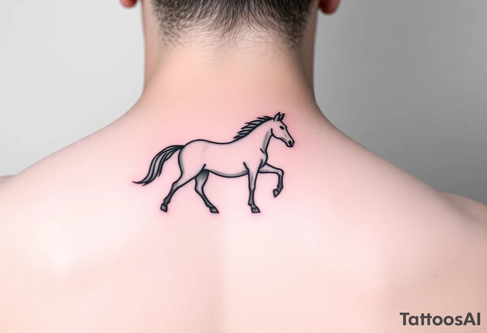 horse silhouette tattoo idea