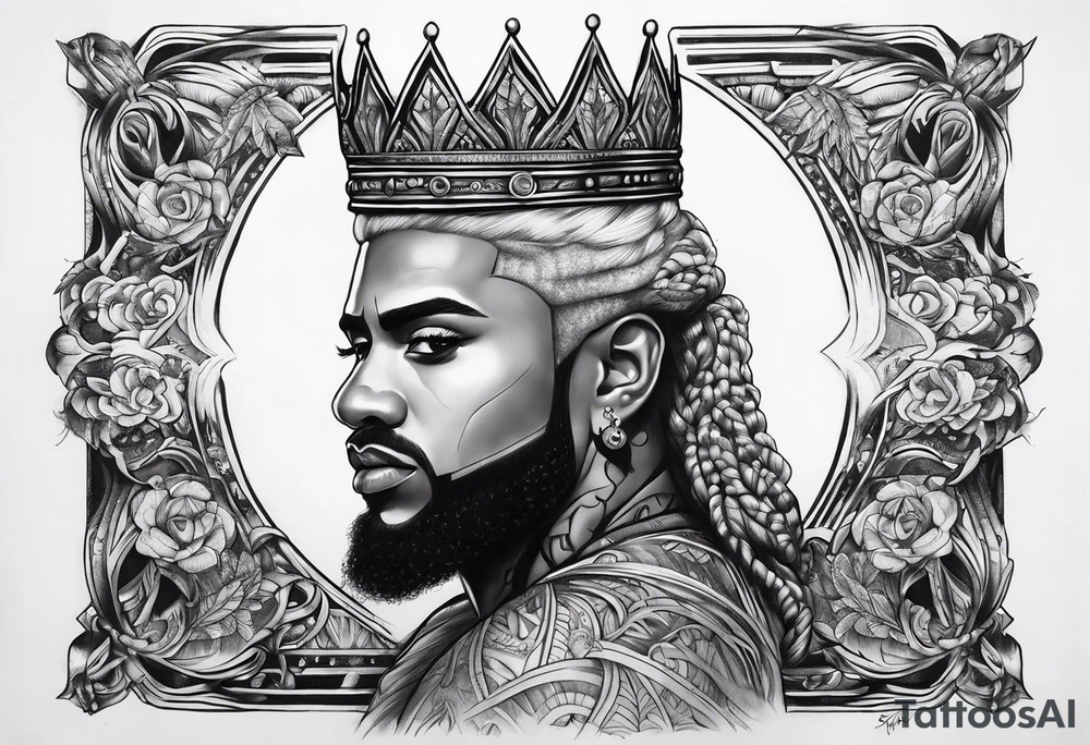 King Saez across the back tattoo idea