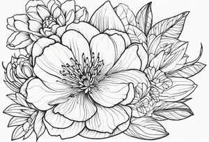 mexican fine line floral tattoo idea