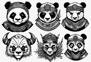 Scottish warrior panda tattoo idea