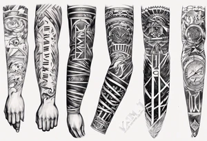 men’s arm sleeve, 1/18/70 Roman numeral, 8/31/62 Roman numeral tattoo idea