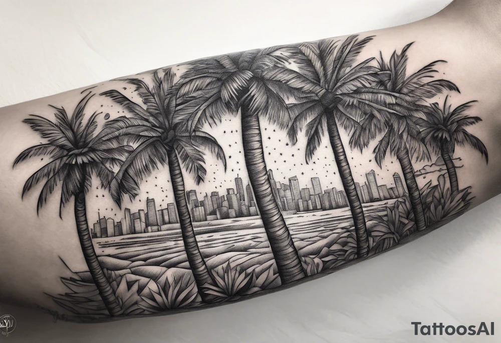 Palm trees, money tattoo idea