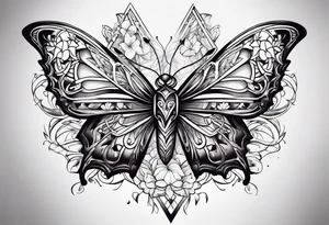 Cross with butterflies tattoo idea