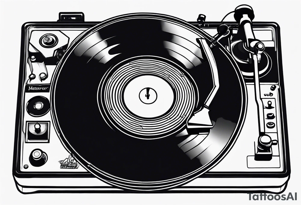 Recordplayer finline art minimalistic tattoo idea