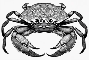 Crab con numero 69 nelle chele tattoo idea