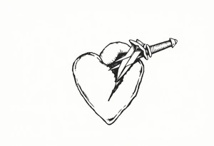 Dagger piercing heart tattoo idea