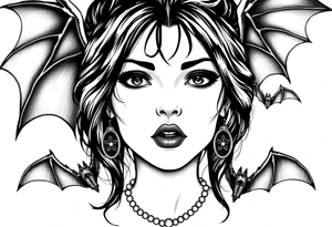 female vampire,bats,full moon, tattoo idea