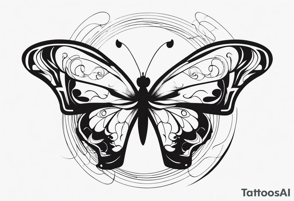 A butterfly mixed with brain on your wings tattoo idea