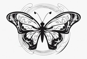 A butterfly mixed with brain on your wings tattoo idea