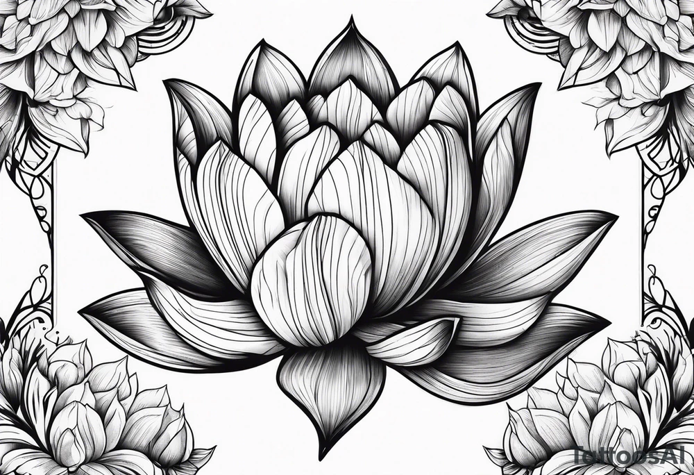lotus and tulip combined tattoo idea