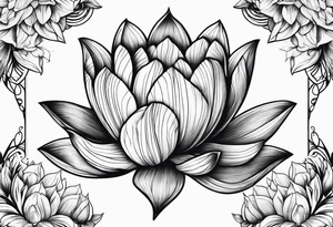 lotus and tulip combined tattoo idea