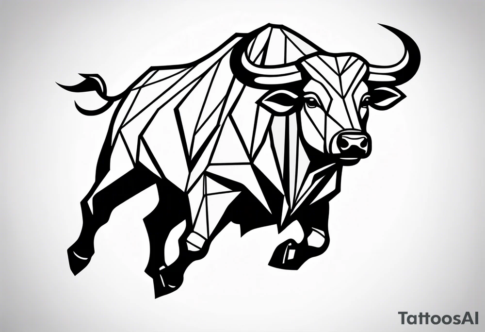 Aggressive bull running tattoo idea