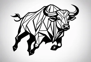 Aggressive bull running tattoo idea