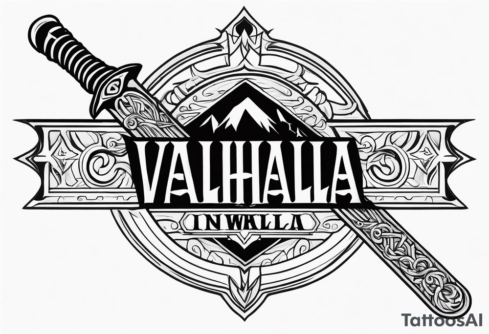 Valhalla sword tattoo idea
