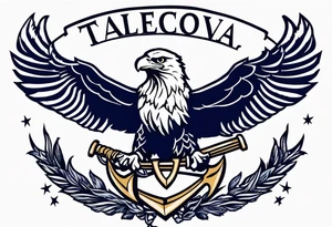 American eagle flying holding navy anchor in talons tattoo idea