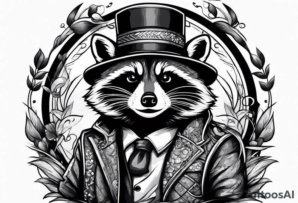 raccoon smoking cigarette tattoo idea