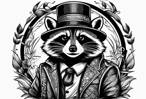 raccoon smoking cigarette tattoo idea