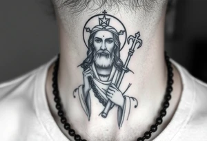 russian christian orthodox jesus xristos holding the russian orthodox thurible chains tattoo idea