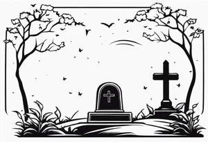 Gravestone without cross tattoo design tattoo idea