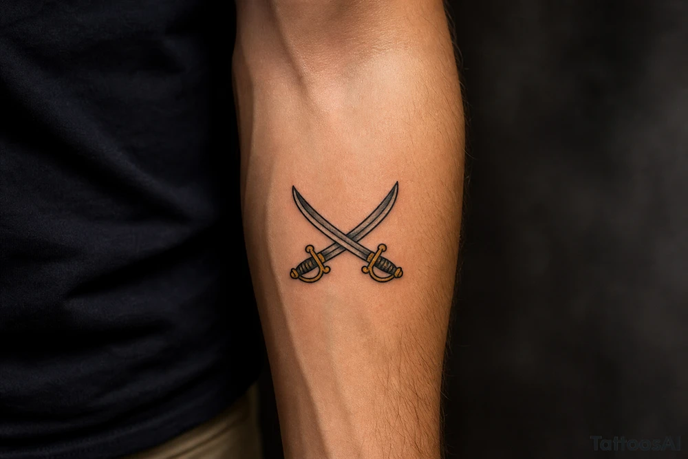 crossed sabres tattoo idea