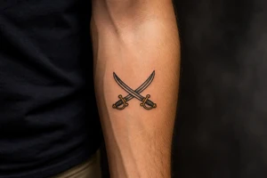 crossed sabres tattoo idea