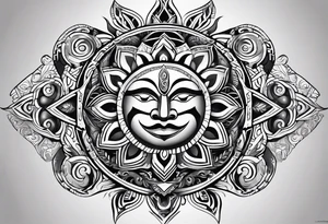 the sun god maori tattoo idea