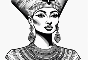 Nefertiti face semi realism tattoo idea