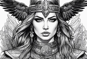Valkyrie with a crow tattoo idea