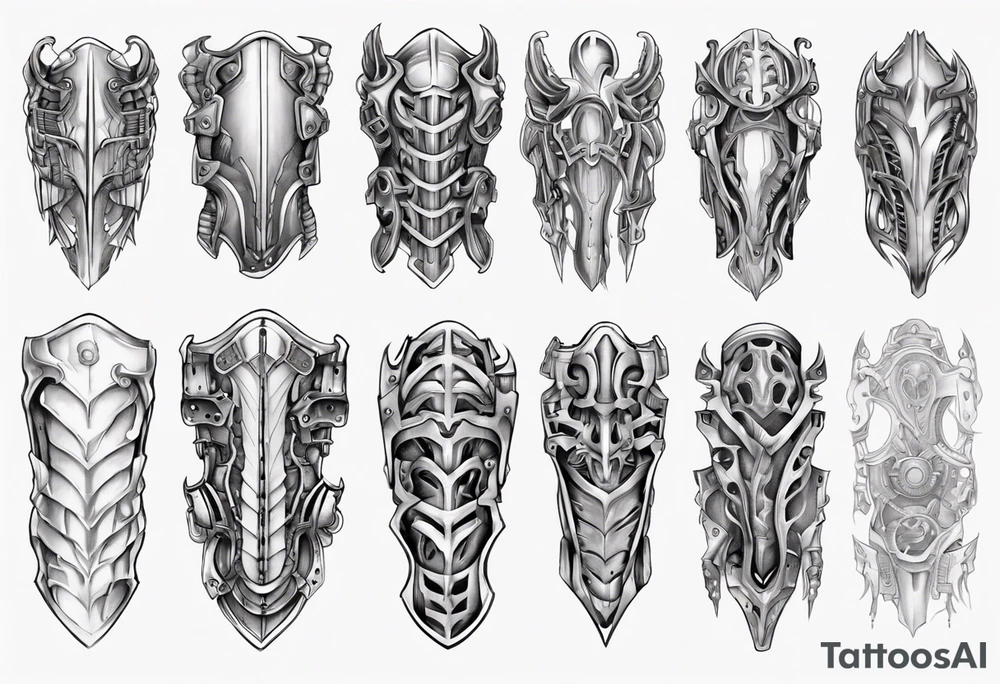 Upper leg armor tattoo idea