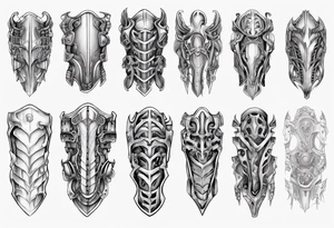 Upper leg armor tattoo idea