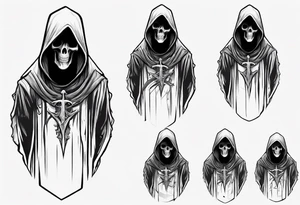hooded reaper upper body no face tattoo idea