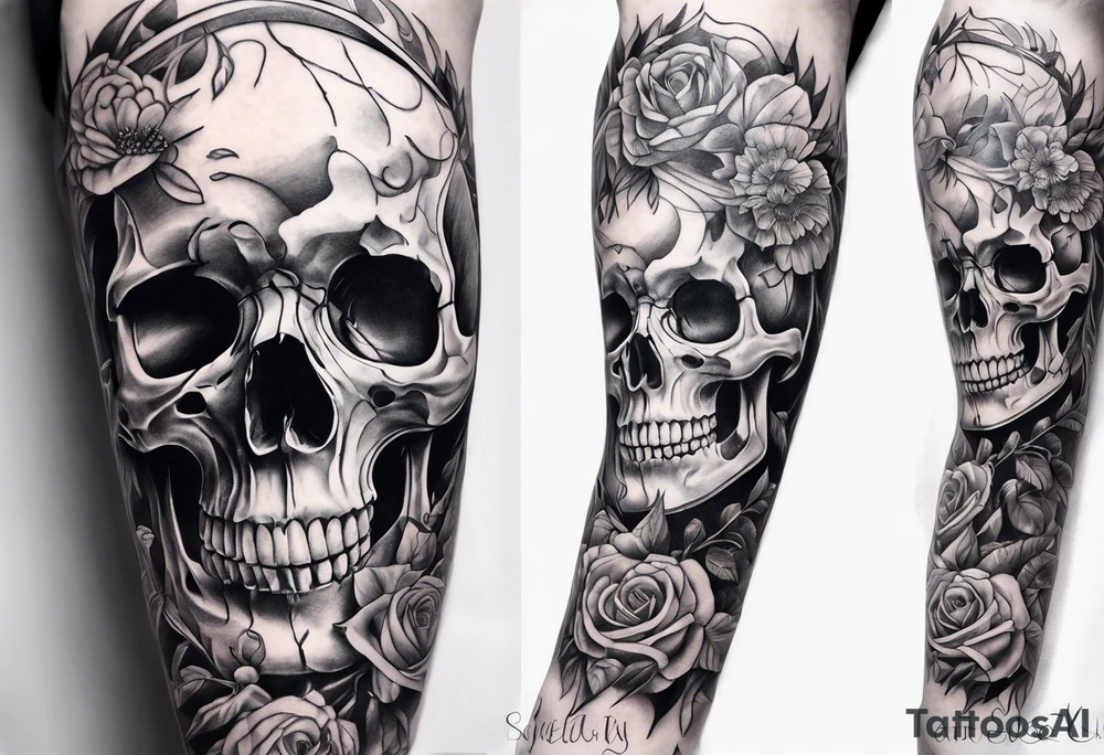 skeleton sleeve tattoo idea