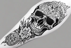 broken skeletal arm tattoo idea
