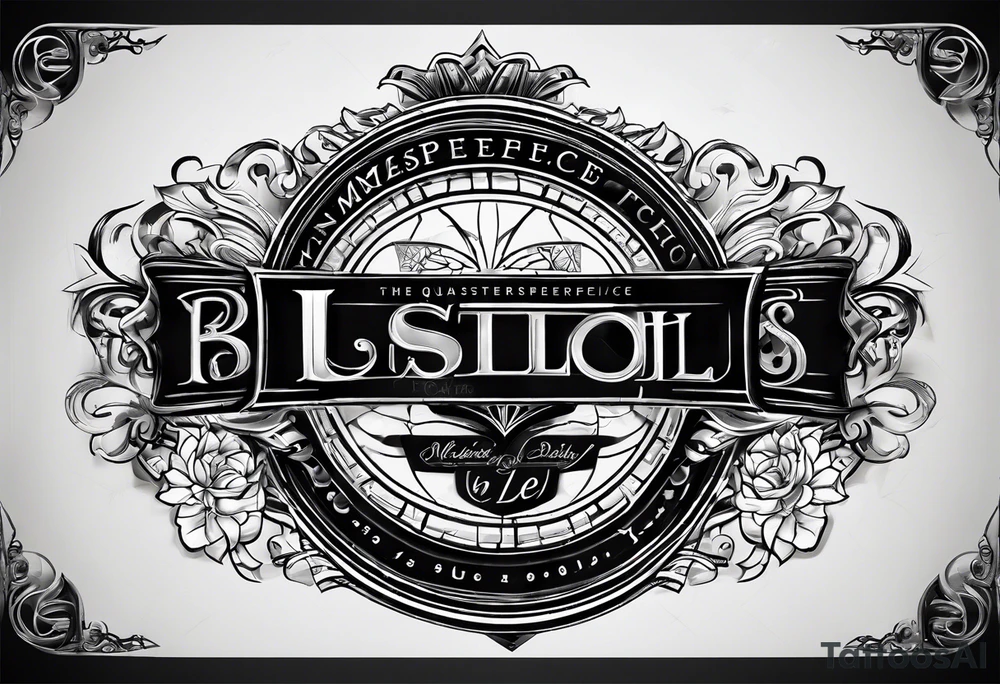 logo with the last name Nichols and the letters B, O, L, H, E, D, J, and R tattoo idea