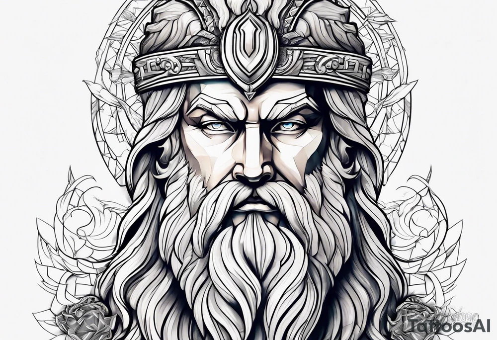powerful majestic zeus tattoo idea